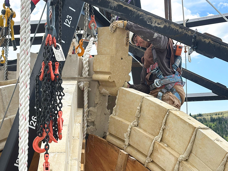Brother Joseph doing construction on the monastery