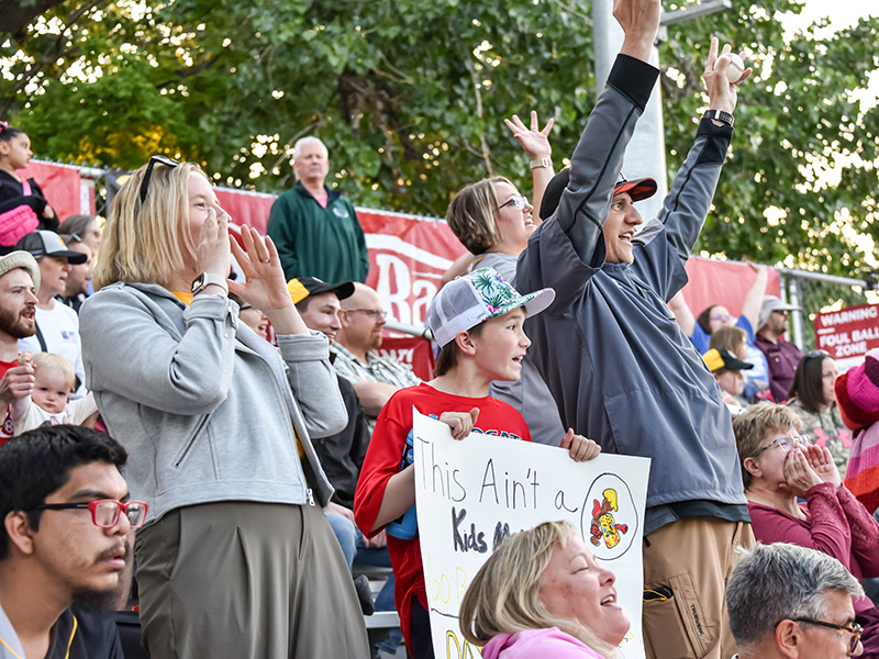 Larks crowd cheering