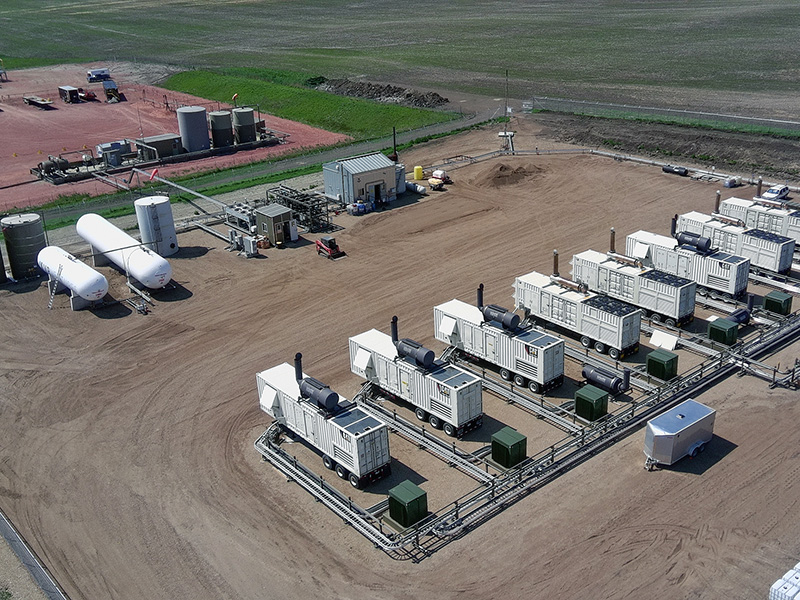 A birds-eye view of one of the 10 gas collection sites and generators
