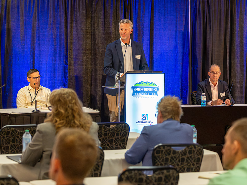 Basin Electric staff addresses member managers at the summer Member Managers Conference.