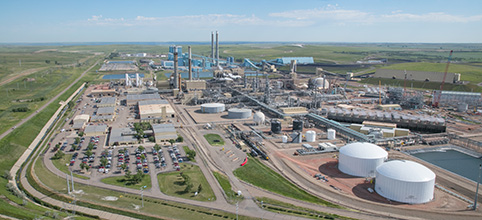 aerial photo of Great Plains Synfuels Plant