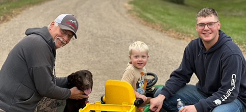 Kade Goebel with grandpa and nephew