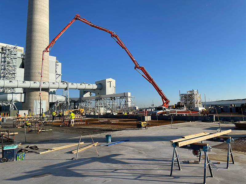 concrete pour at carbon capture demonstration project