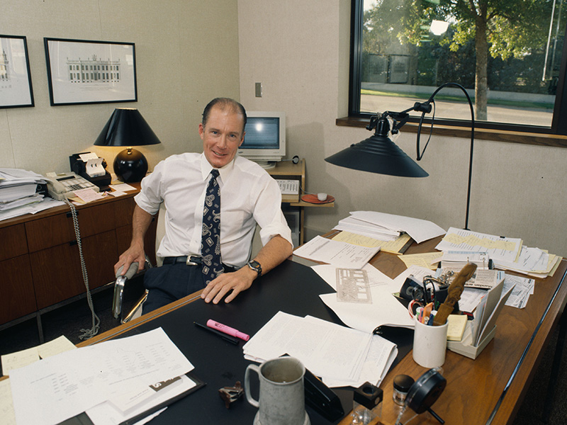 Mark Foss at his desk in 1998