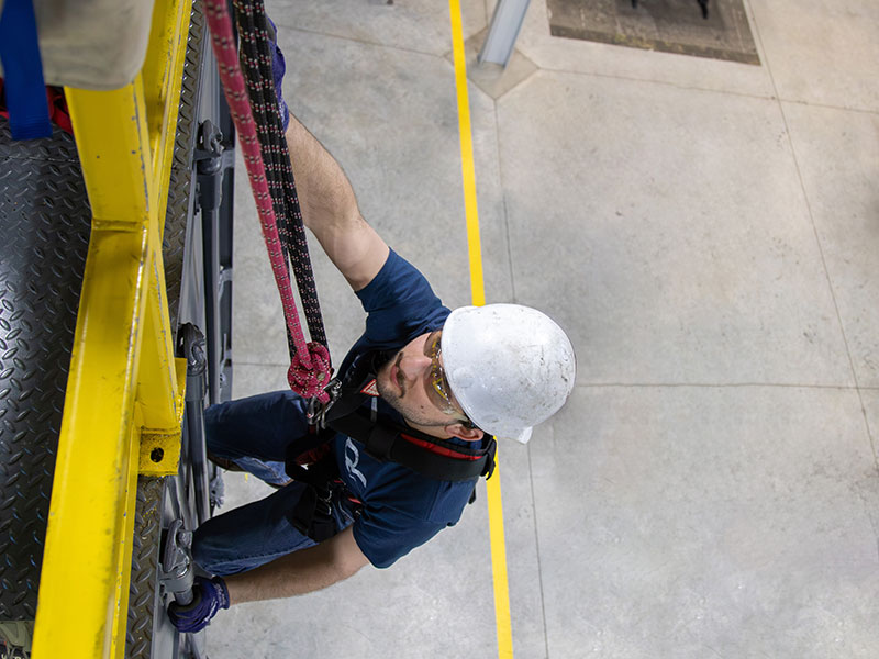 man doing rope rescue training